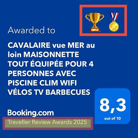 Cavalaire Vue Mer Au Loin Maisonnette Tout Equipee Pour 4 Personnes Avec Piscine Clim Wifi Velos Tv Barbecues Экстерьер фото